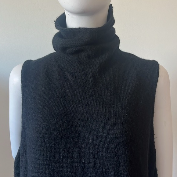 Vince Wool & Cashmere Sleeveless Belted Tunic Sweater in Black L - Picture 6 of 12